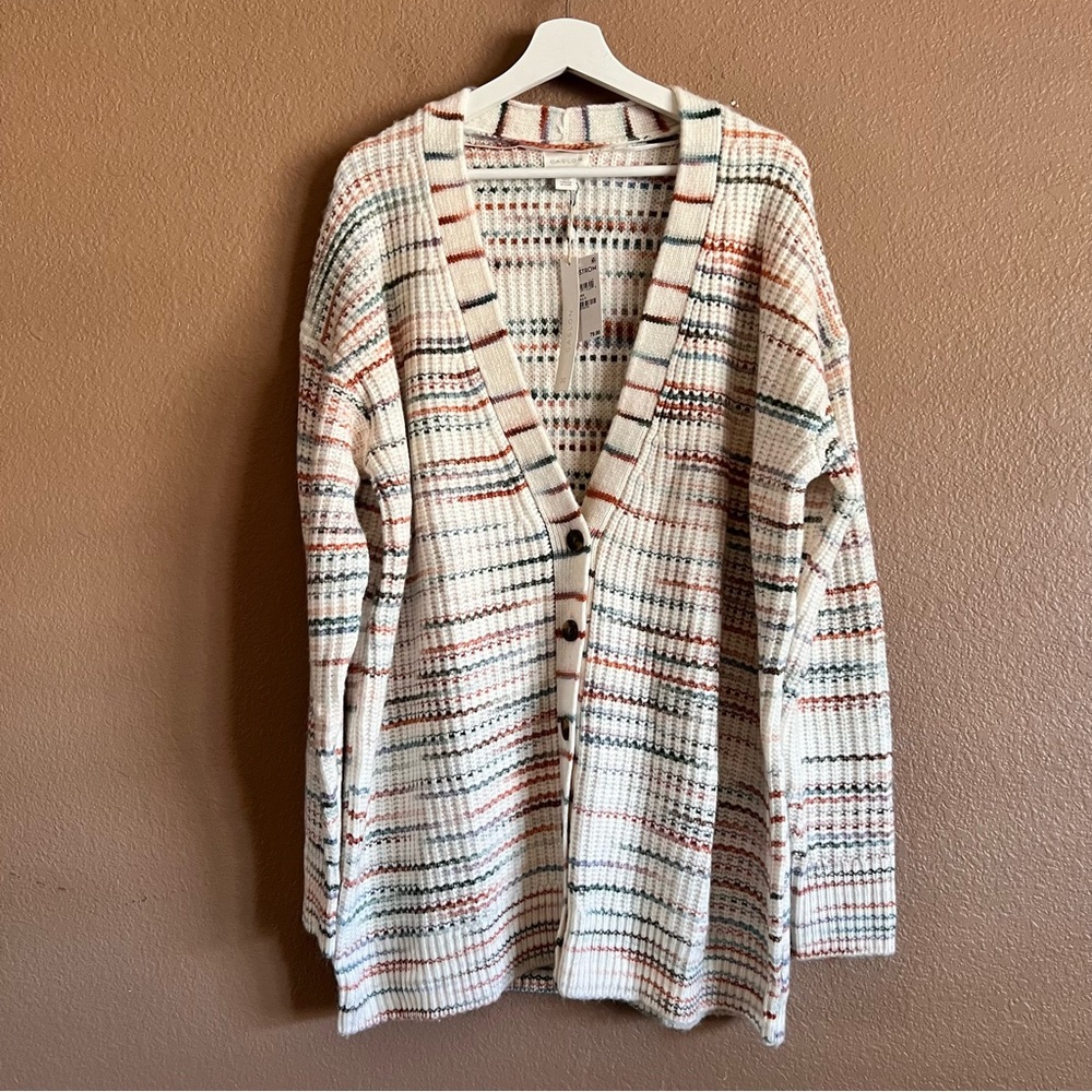 Caslon Nordstrom Cozy Multicolor Knit Cardigan Button Up Sweater Size 1X NWT - Picture 2 of 12